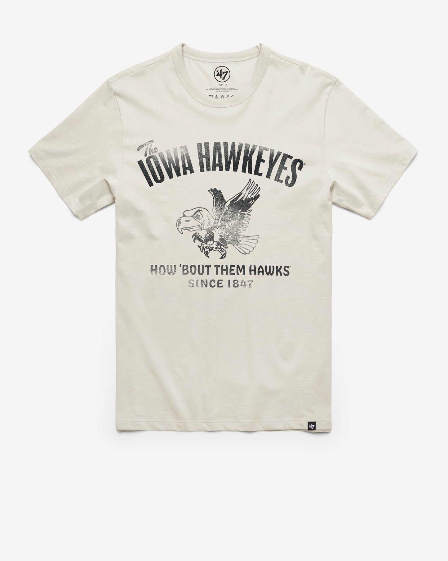 IOWA HAWKEYES VINTAGE WIDE OPEN '47 FRANKLIN TEE