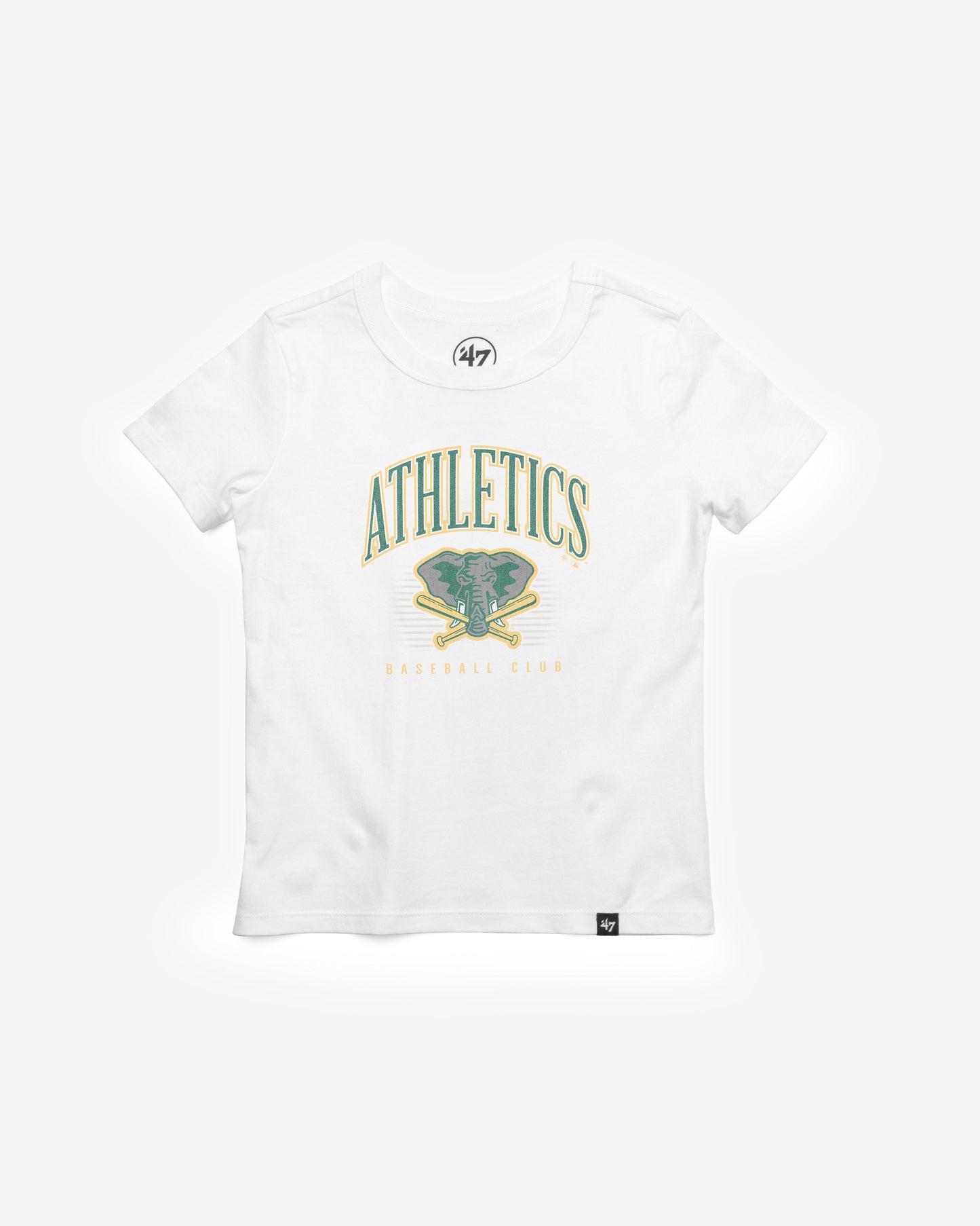 ATHLETICS COOPERSTOWN DOUBLE HEADER '47 KID'S FRANKLIN TEE