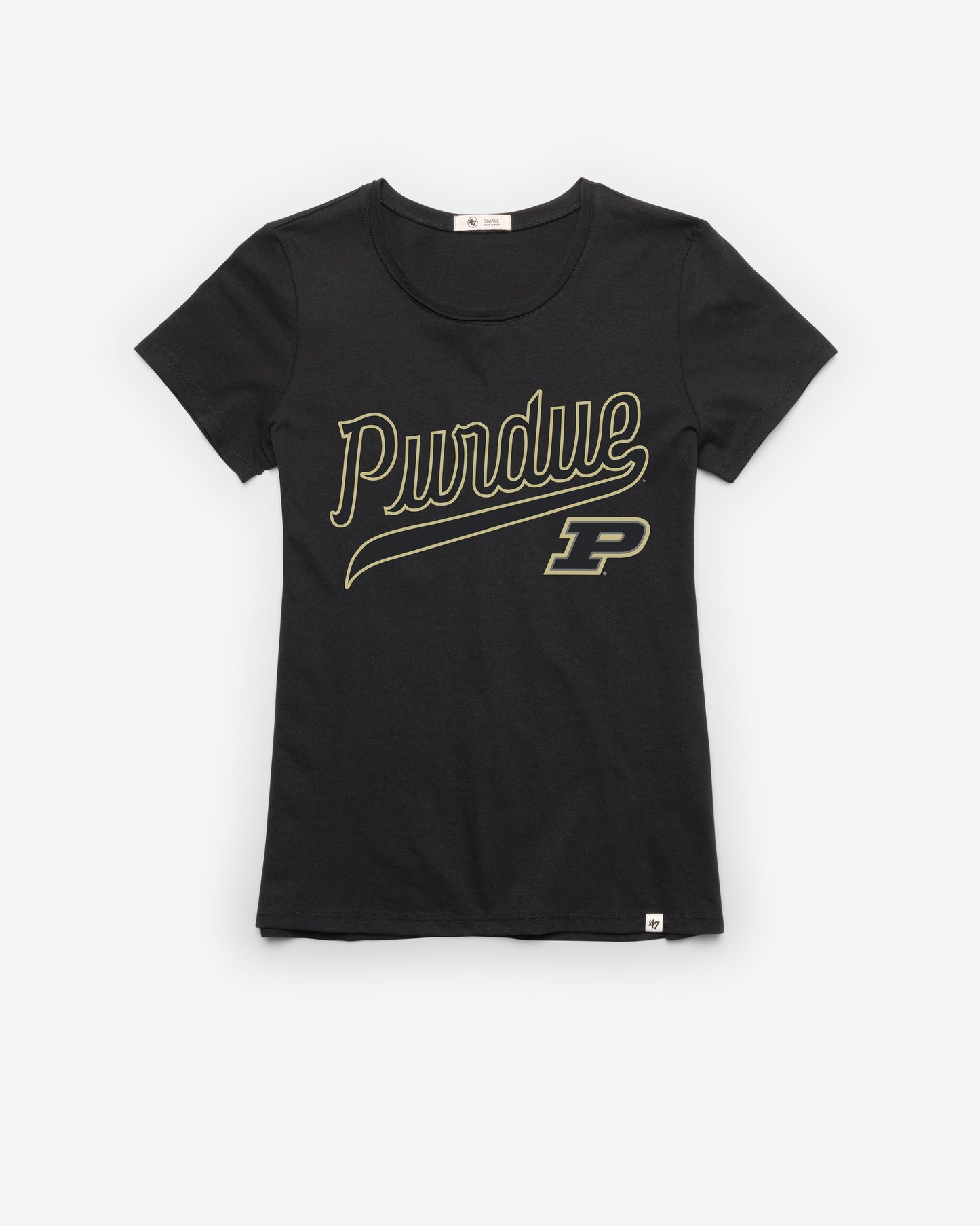PURDUE BOILERMAKERS VINTAGE TAIL SWEEP '47 FRANKIE TEE WOMENS