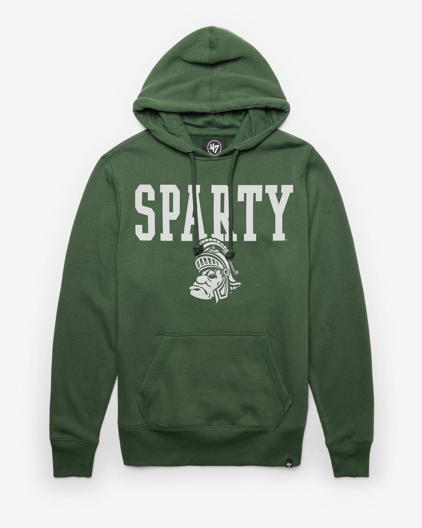 MICHIGAN STATE SPARTANS VINTAGE STRAIGHT BLOCK '47 HEADLINE HOOD
