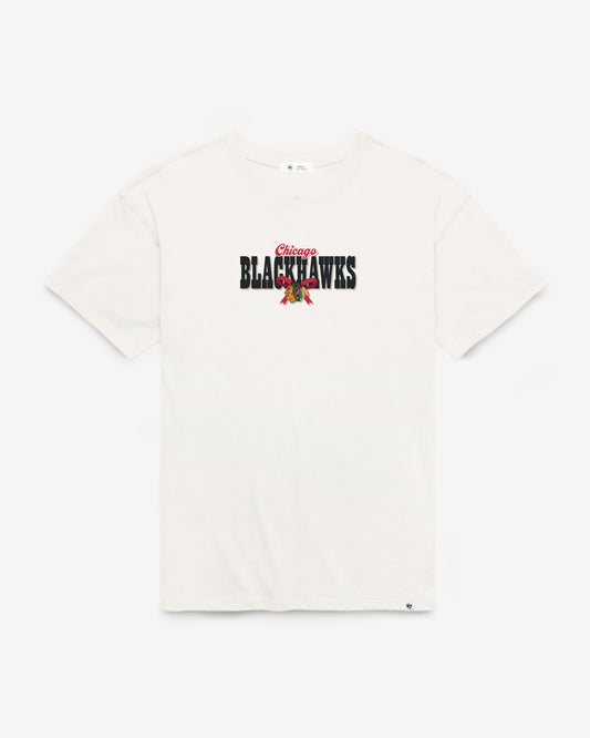 CHICAGO BLACKHAWKS BOW AND BANNER BACKER '47 SADIE TEE WOMENS