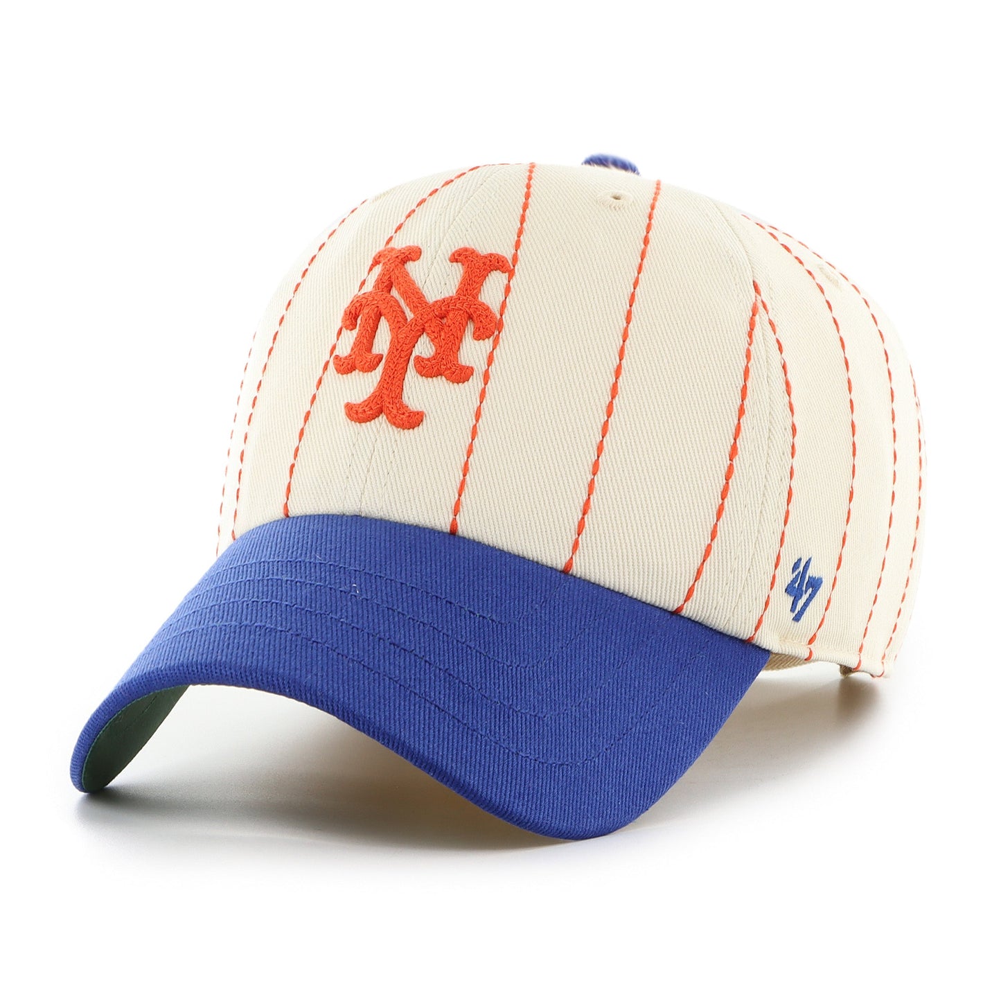 NEW YORK METS COOPERSTOWN RAWLINGS PINSTRIPE '47 CLEAN UP