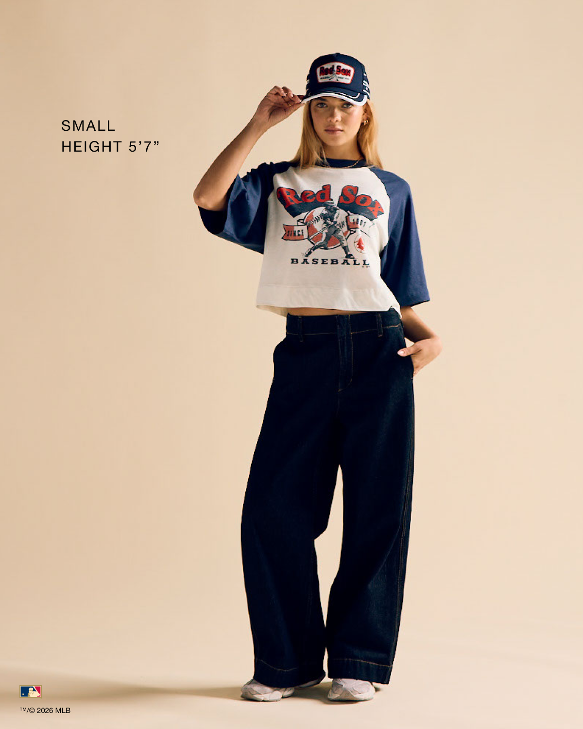 BOSTON RED SOX COOPERSTOWN INFIELD SHIFT '47 RAGLAN CROP TEE WOMENS
