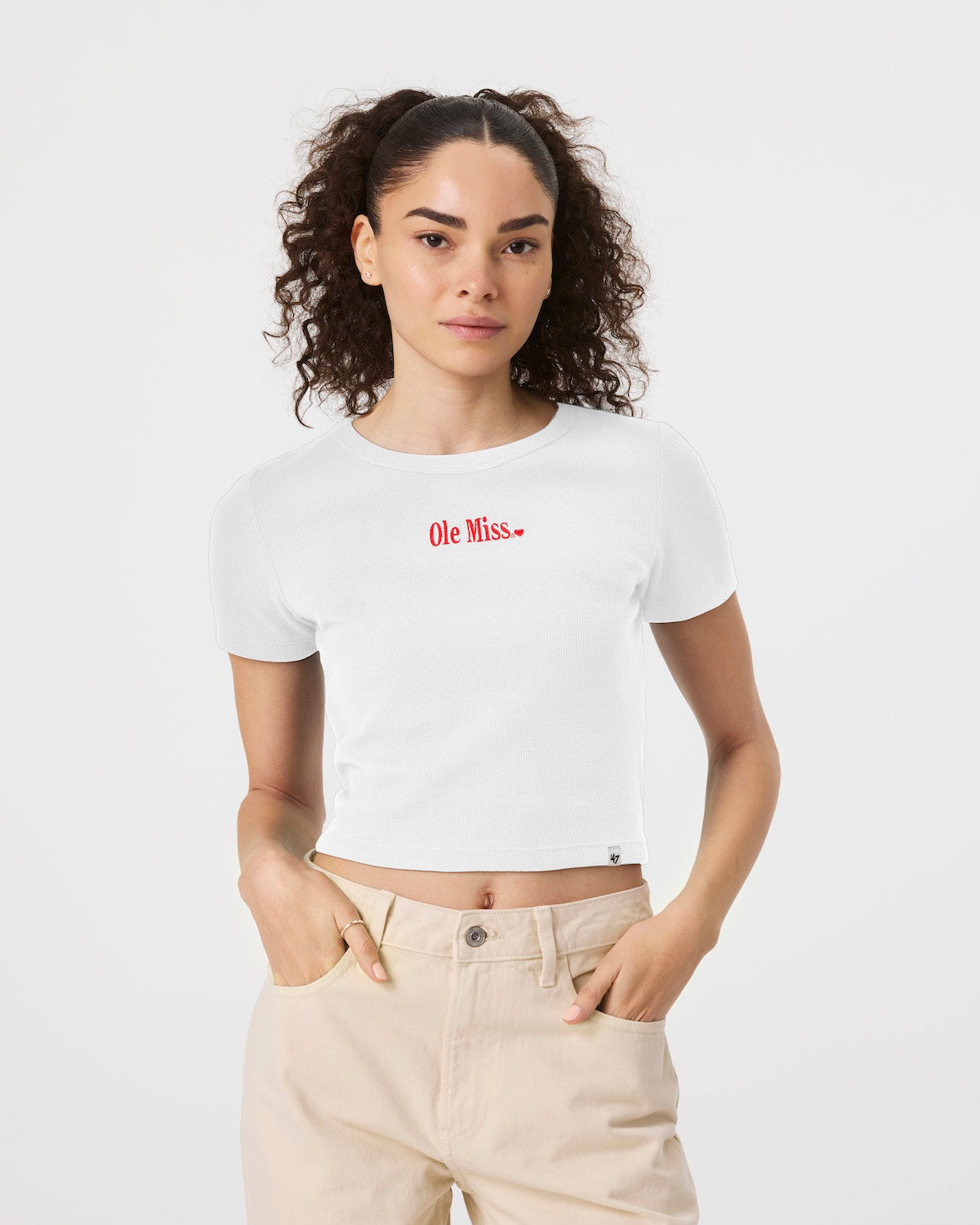 MISSISSIPPI REBELS VINTAGE WITH LOVE '47 BABY RIB TEE WOMENS