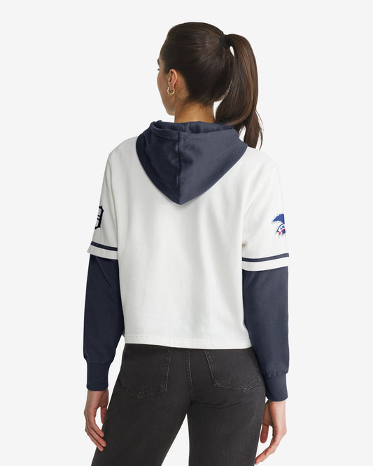 DETROIT TIGERS TRIFECTA CROPPED '47 SHORTSTOP PULLOVER HOOD WOMENS