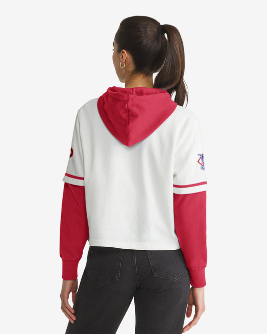 PHILADELPHIA PHILLIES TRIFECTA CROPPED '47 SHORTSTOP PULLOVER HOOD WOMENS