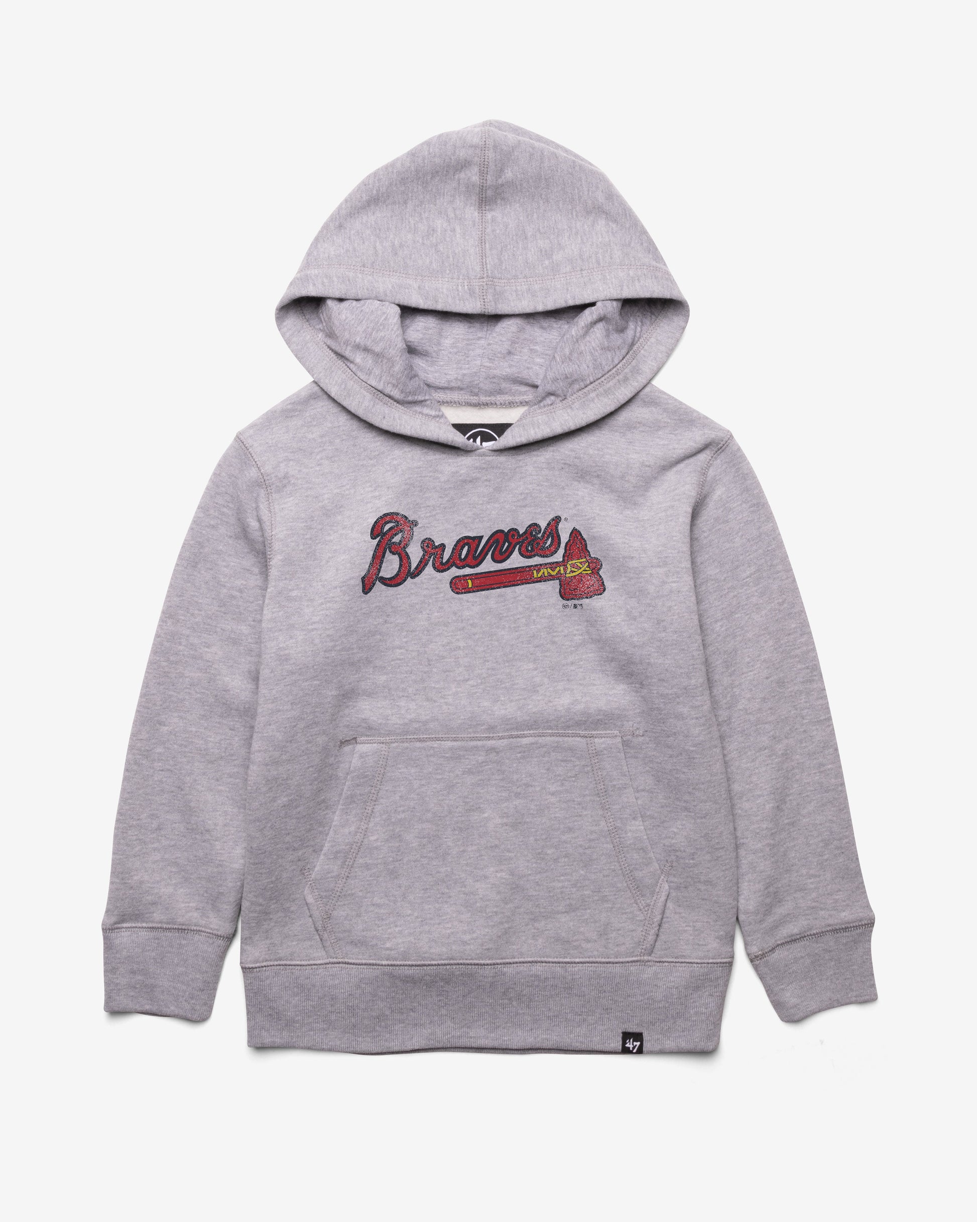 ATLANTA BRAVES DISTRESSED IMPRINT '47 KID'S HEADLINE HOOD