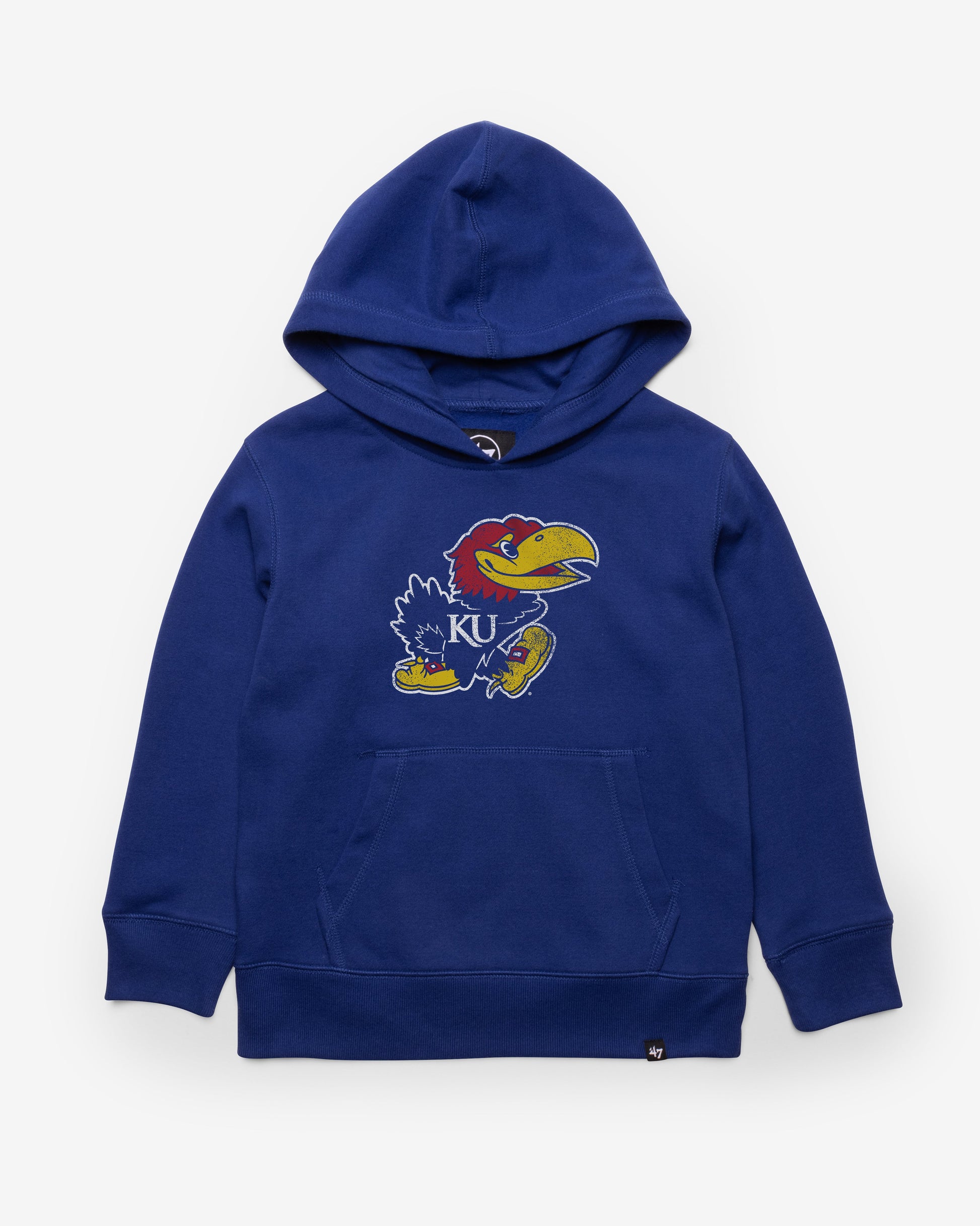 KANSAS JAYHAWKS DISTRESSED IMPRINT '47 KID'S HEADLINE HOOD