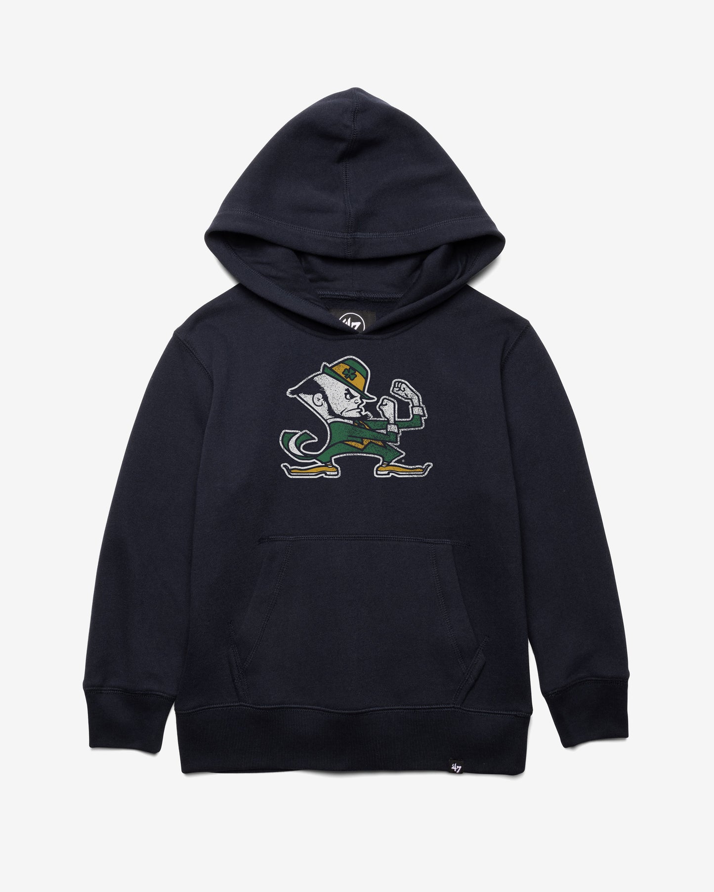 NOTRE DAME FIGHTING IRISH DISTRESSED IMPRINT '47 KID'S HEADLINE HOOD