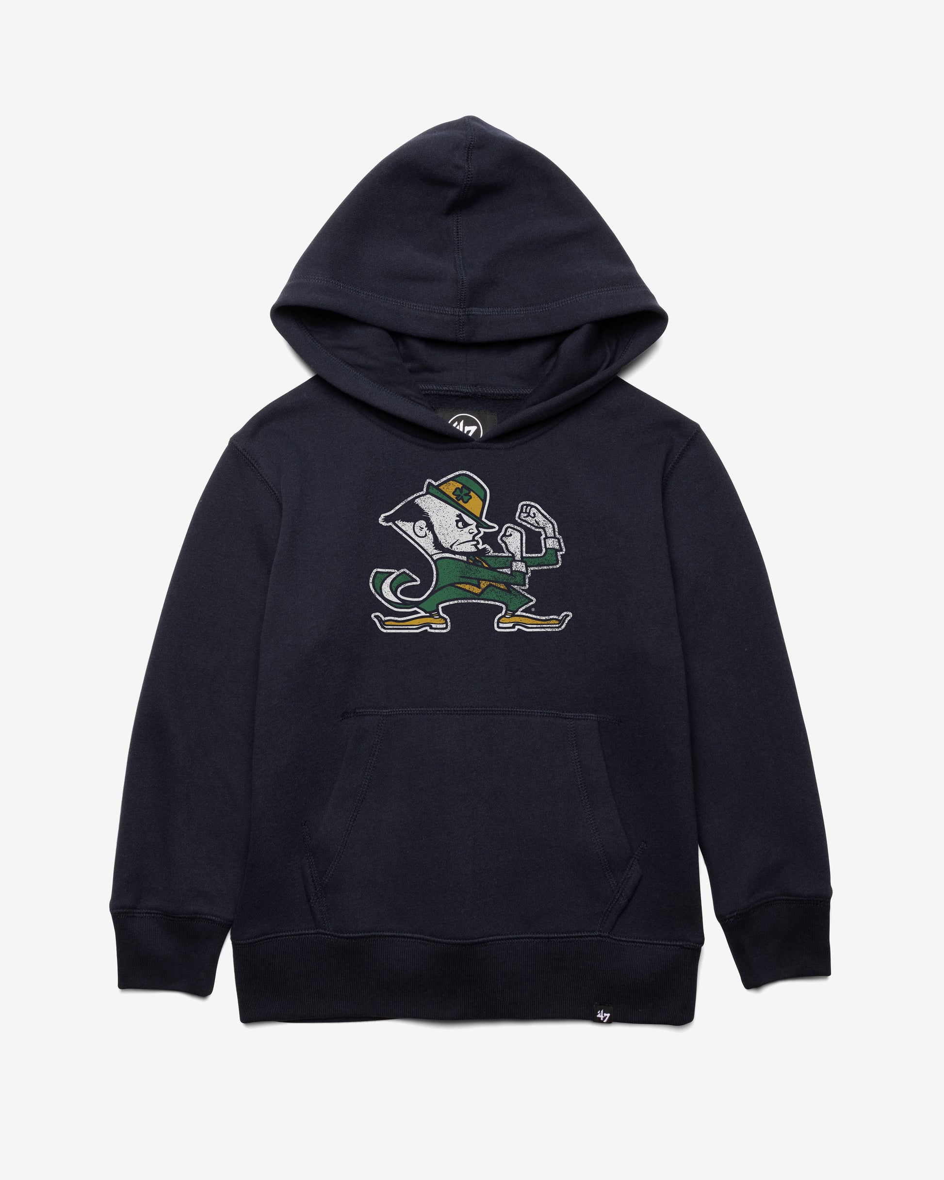 NOTRE DAME FIGHTING IRISH DISTRESSED IMPRINT '47 KID'S HEADLINE HOOD