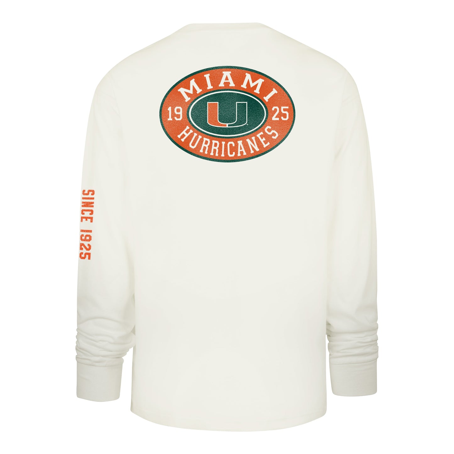 MIAMI HURRICANES TIDE SWEEP MONTAUK '47 FOUNDATION LONG SLEEVE TEE