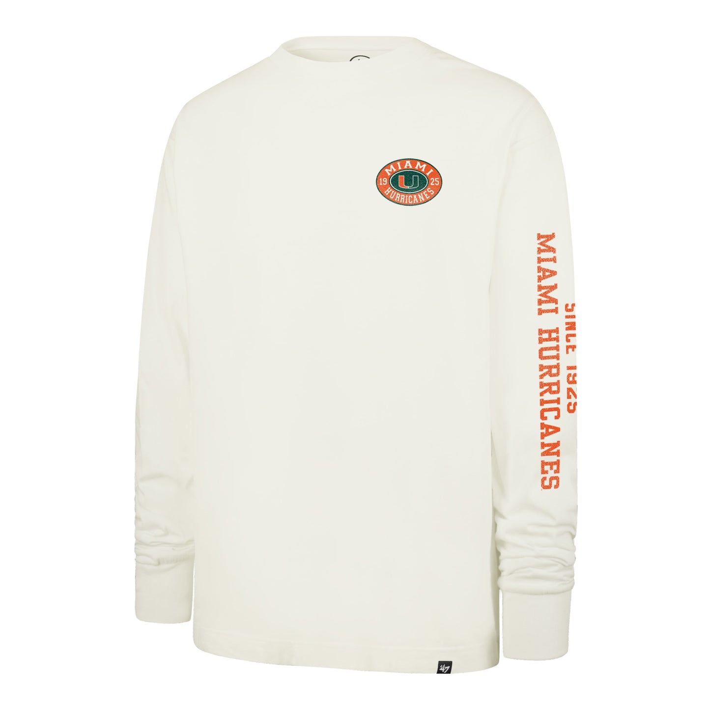 MIAMI HURRICANES TIDE SWEEP MONTAUK '47 FOUNDATION LONG SLEEVE TEE