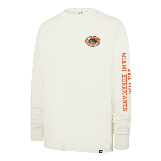 MIAMI HURRICANES TIDE SWEEP MONTAUK '47 FOUNDATION LONG SLEEVE TEE