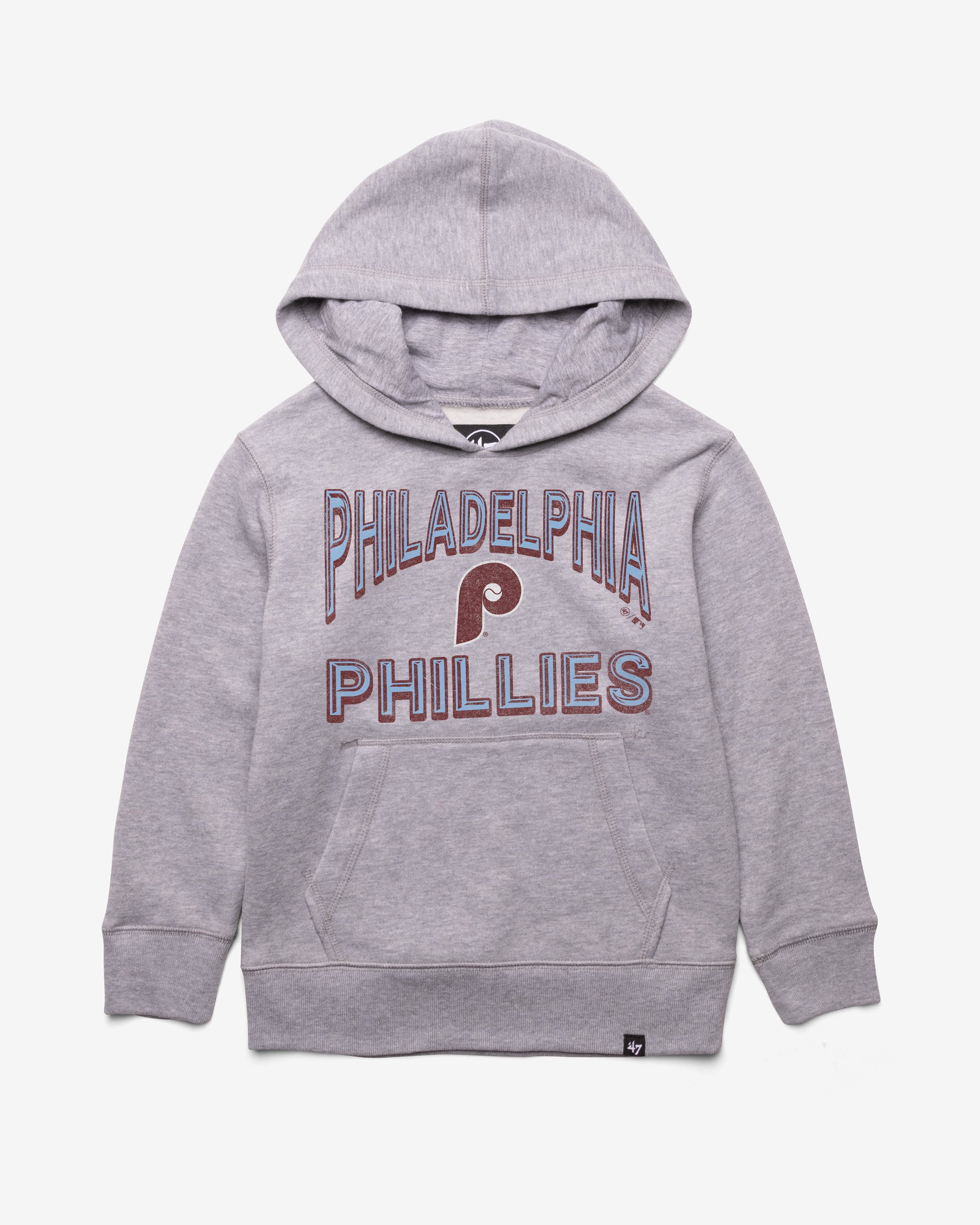 PHILADELPHIA PHILLIES COOPERSTOWN FAN OUT '47 KID'S HEADLINE HOOD