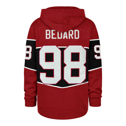 CHICAGO BLACKHAWKS CONNOR BEDARD '47 RUN POINT LACER HOOD