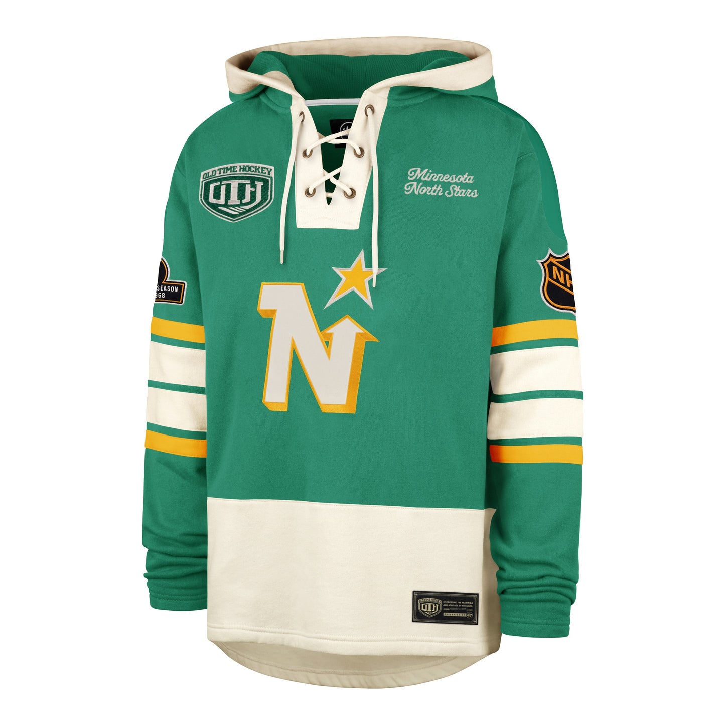 OLD TIME HOCKEY MINNESOTA NORTH STARS / DALLAS STARS VINTAGE PUCK DROP DUAL '47 HERITAGE LACER