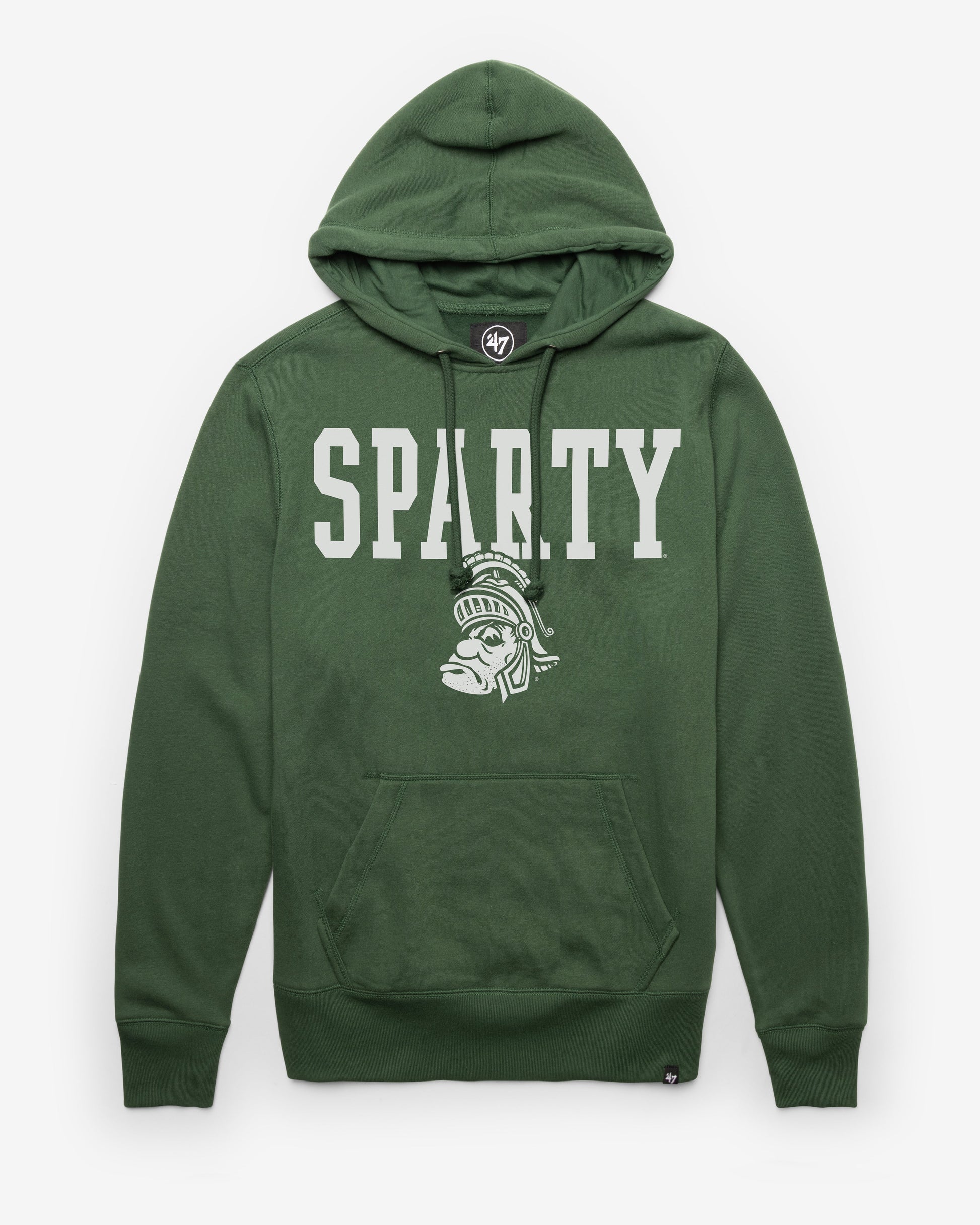 MICHIGAN STATE SPARTANS VINTAGE STRAIGHT BLOCK '47 HEADLINE HOOD