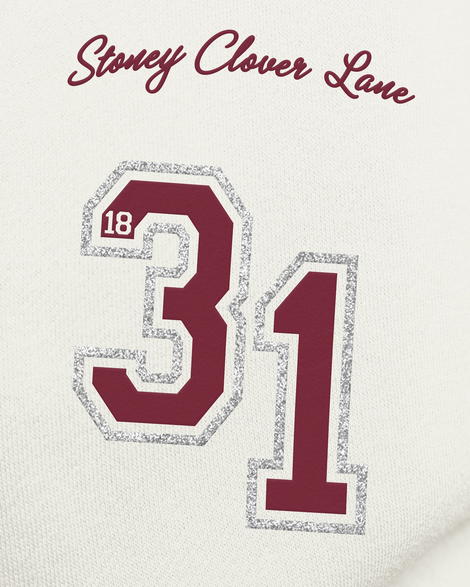ALABAMA CRIMSON TIDE STONEY CLOVER LANE X '47 OVERSIZED GLITTER ARCH CREW WOMENS