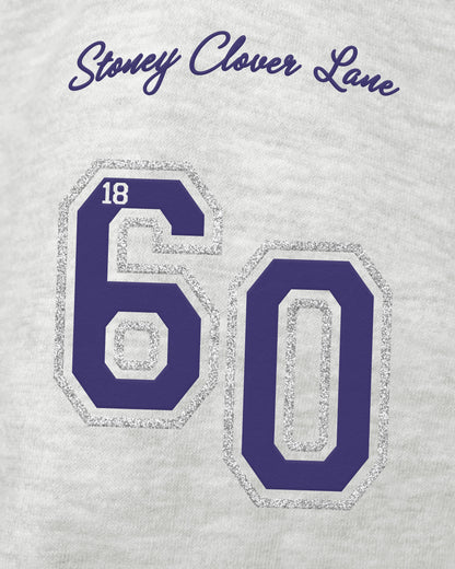 LOUISIANA STATE TIGERS LSU STONEY CLOVER LANE X '47 OVERSIZED GLITTER ARCH CREW WOMENS