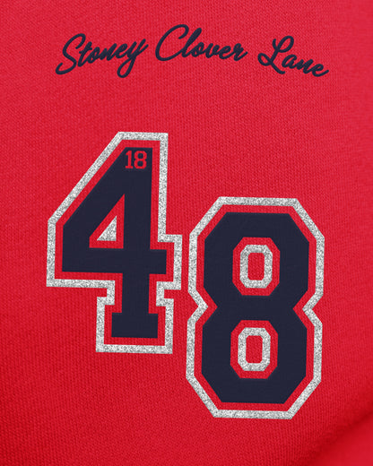 MISSISSIPPI REBELS STONEY CLOVER LANE X '47 OVERSIZED GLITTER ARCH CREW WOMENS