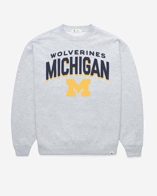 MICHIGAN WOLVERINES CAMPUS ARCH CLOUD '47 OVERSIZED CREW WOMENS