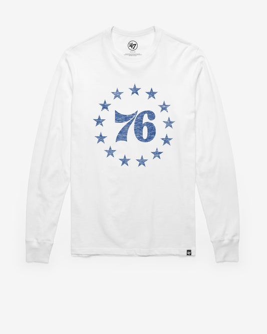 PHILADELPHIA 76ERS HARDWOOD CLASSICS PREMIER '47 FRANKLIN LONG SLEEVE TEE