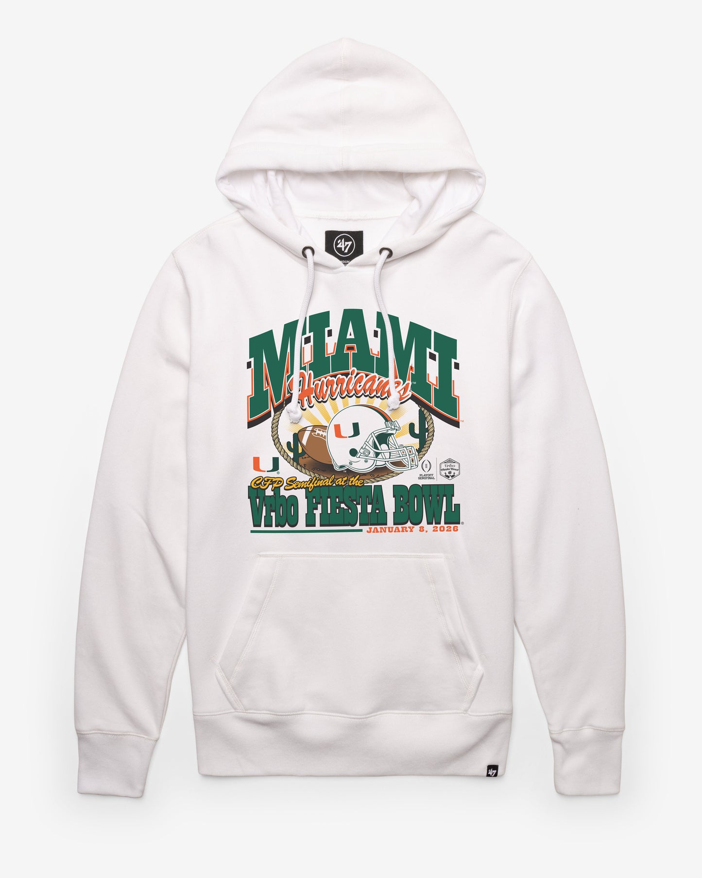 MIAMI HURRICANES FIESTA BOWL '47 HEADLINE HOOD
