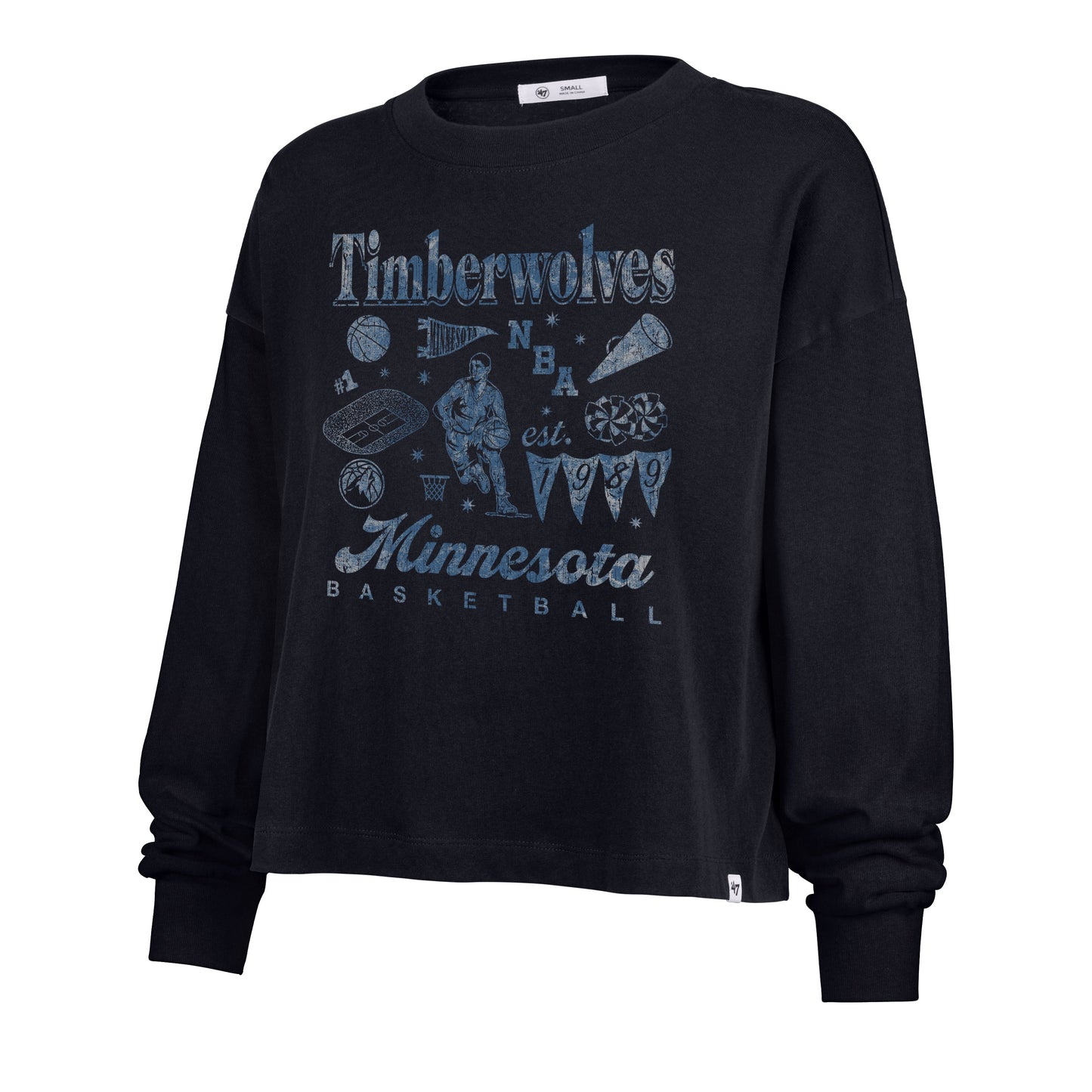 MINNESOTA TIMBERWOLVES TEAM COLLAGE '47 SYDNEY LONG SLEEVE TEE WOMENS