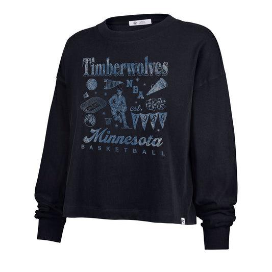 MINNESOTA TIMBERWOLVES TEAM COLLAGE '47 SYDNEY LONG SLEEVE TEE WOMENS