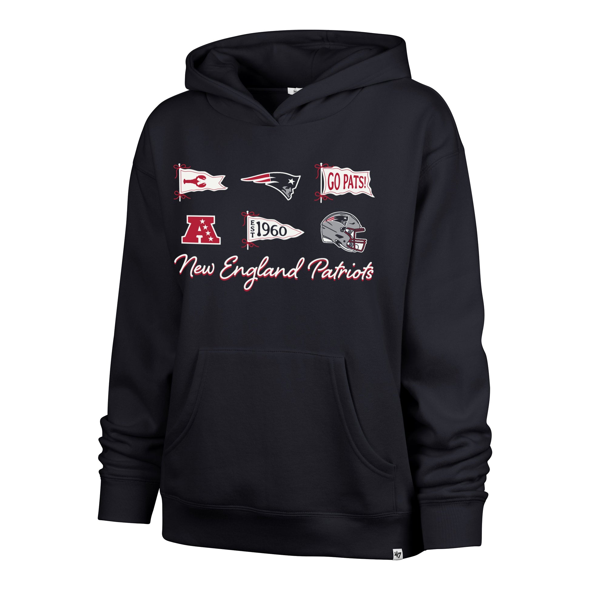 NEW ENGLAND PATRIOTS BOW AND BANNERS '47 NAOMI HOOD WOMENS