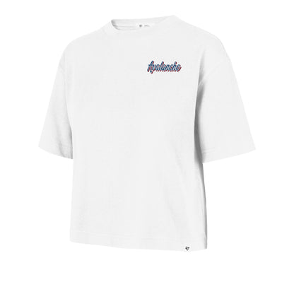 COLORADO AVALANCHE COLLAGE SCRIPT '47 REED CITY TEE WOMENS