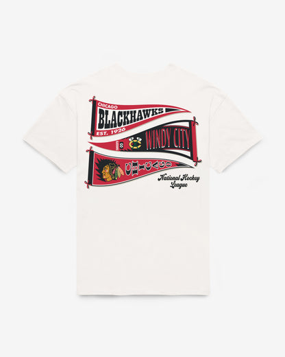 CHICAGO BLACKHAWKS BOW AND BANNER BACKER '47 SADIE TEE WOMENS