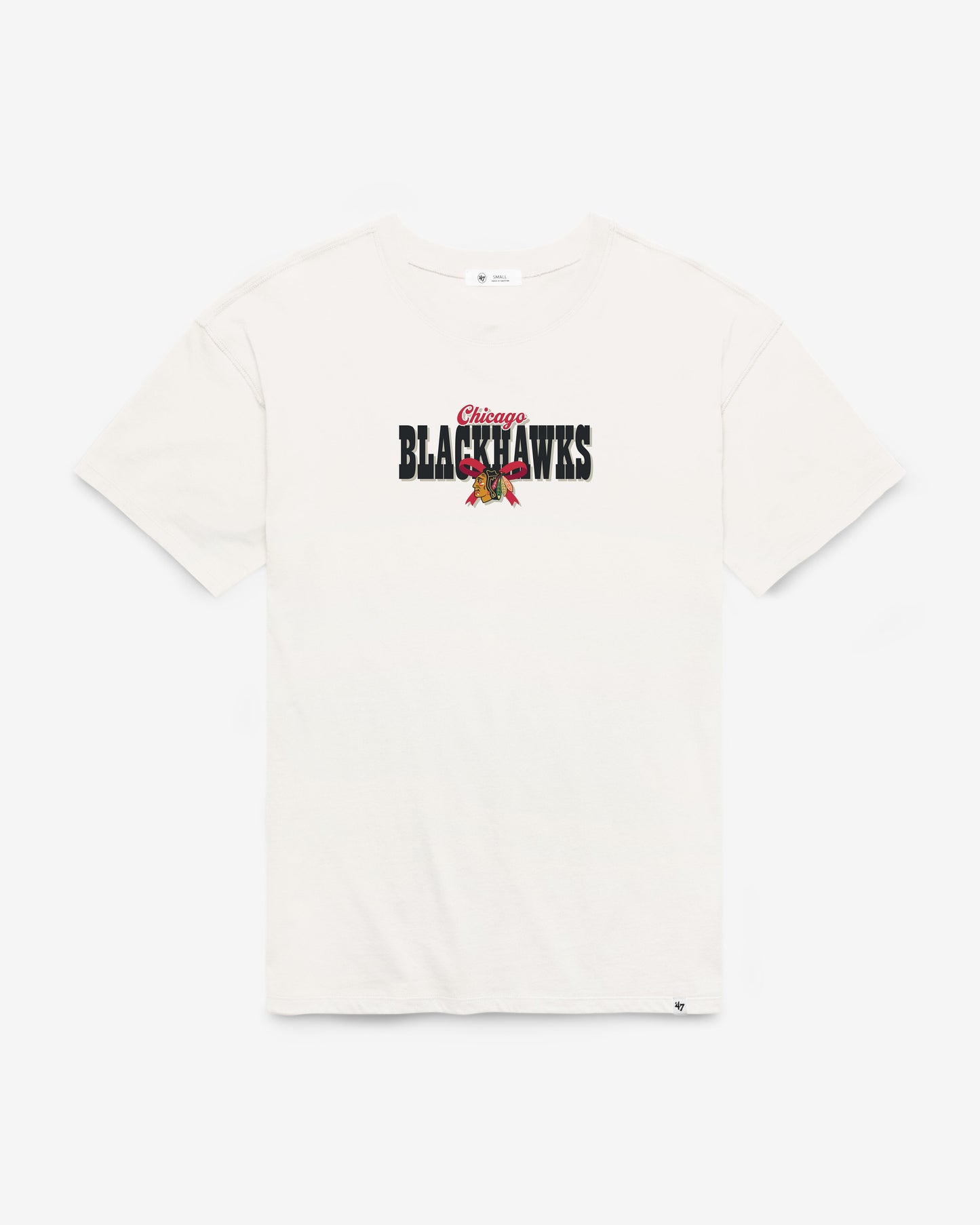 CHICAGO BLACKHAWKS BOW AND BANNER BACKER '47 SADIE TEE WOMENS
