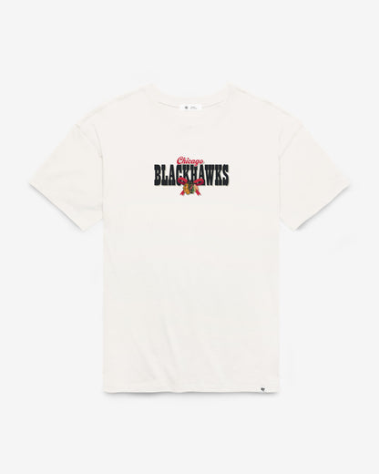 CHICAGO BLACKHAWKS BOW AND BANNER BACKER '47 SADIE TEE WOMENS
