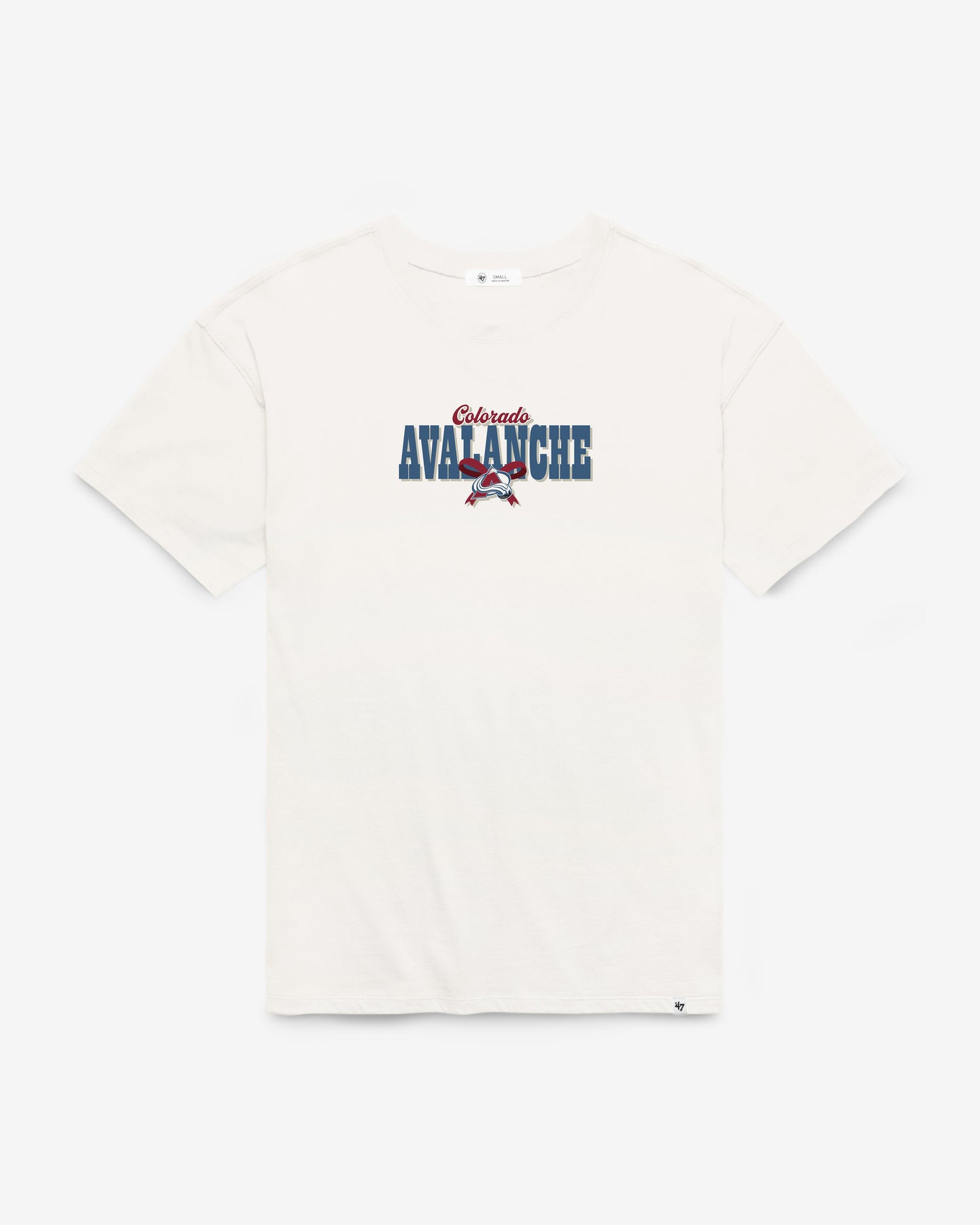 COLORADO AVALANCHE BOW AND BANNER BACKER '47 SADIE TEE WOMENS