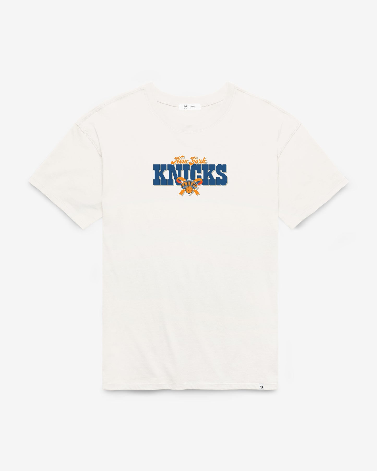 NEW YORK KNICKS BOW AND BANNER BACKER '47 SADIE TEE WOMENS