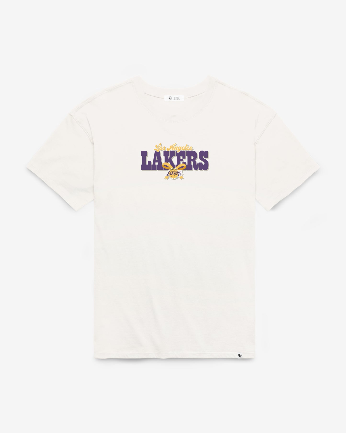 LOS ANGELES LAKERS BOW AND BANNER BACKER '47 SADIE TEE WOMENS