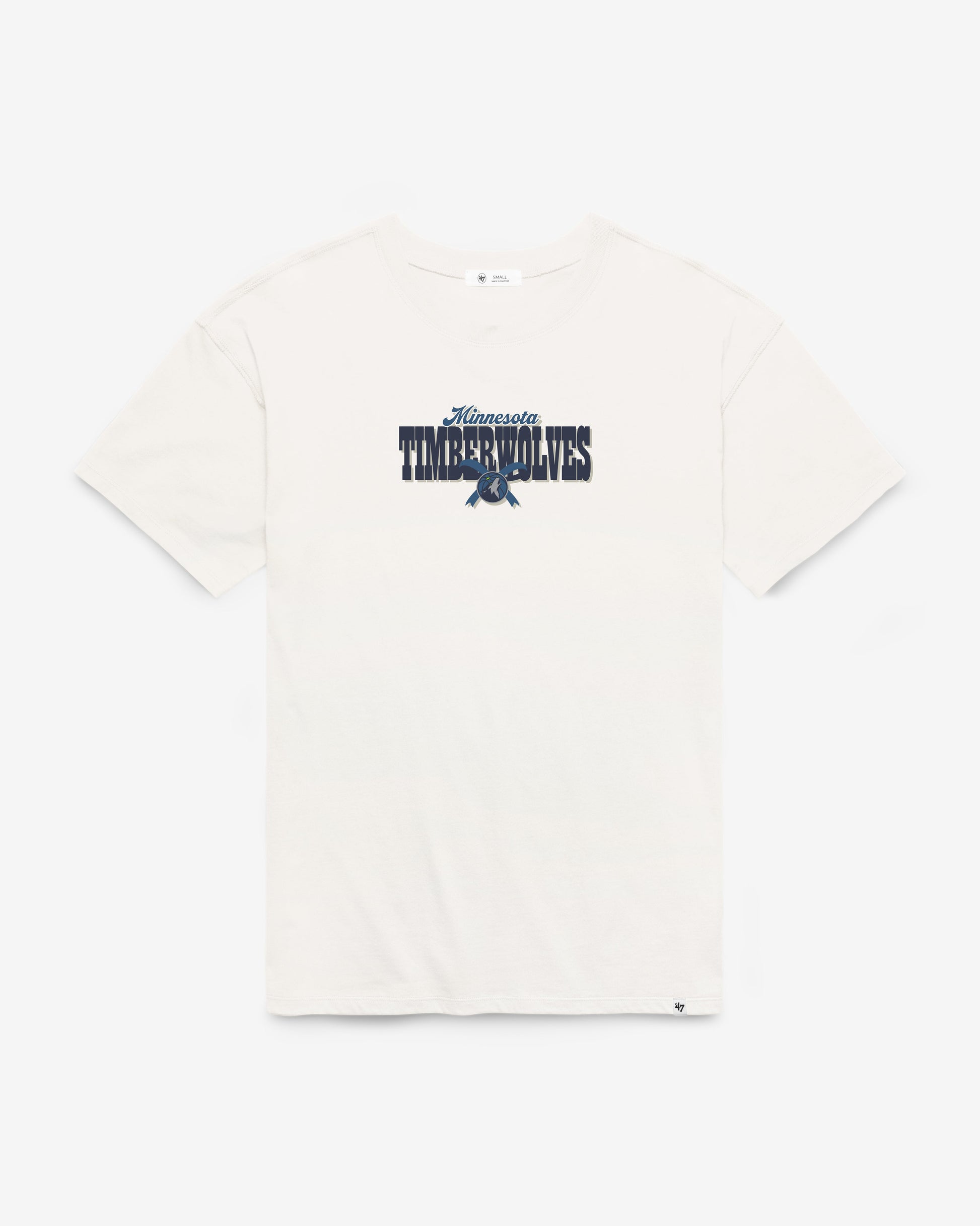 MINNESOTA TIMBERWOLVES BOW AND BANNER BACKER '47 SADIE TEE WOMENS