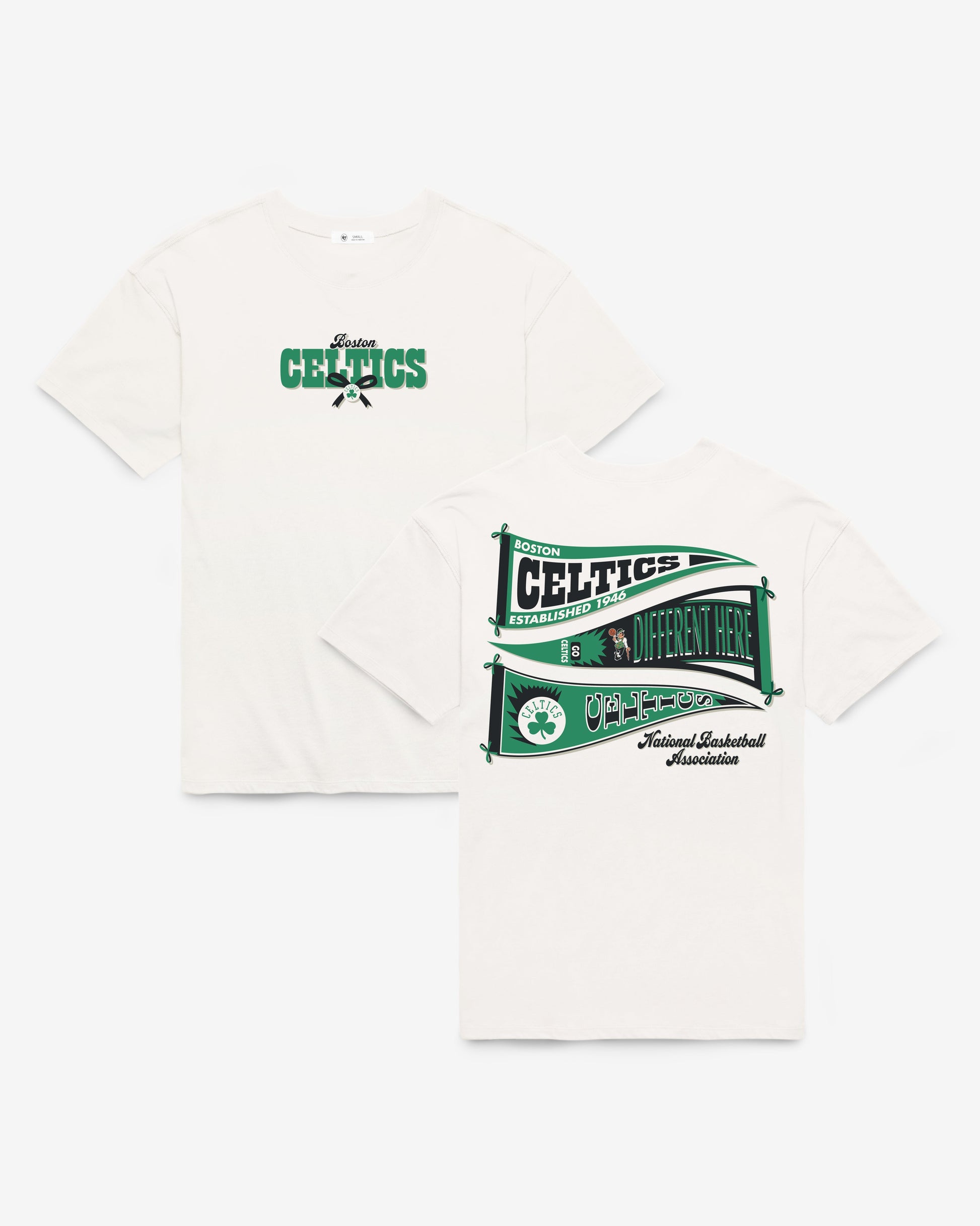 BOSTON CELTICS BOW AND BANNER BACKER '47 SADIE TEE WOMENS