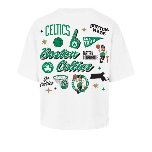 BOSTON CELTICS COLLAGE SCRIPT '47 REED CITY TEE WOMENS
