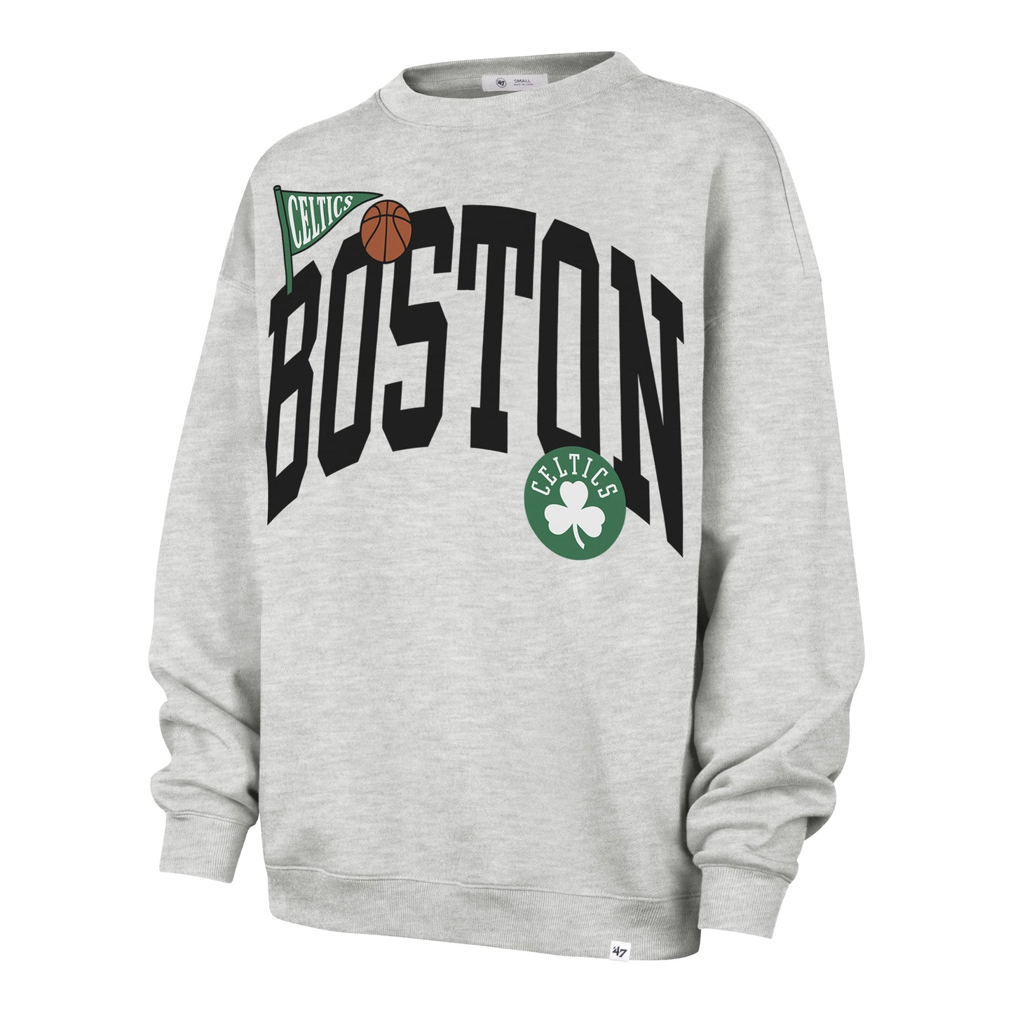 BOSTON CELTICS ARCHED ICON '47 OVERSIZED CREW WOMENS