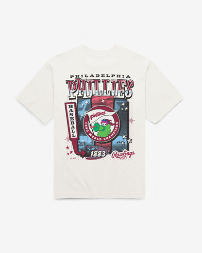 PHILADELPHIA PHILLIES COOPERSTOWN RAWLINGS POSTER '47 FOUNDATION TEE
