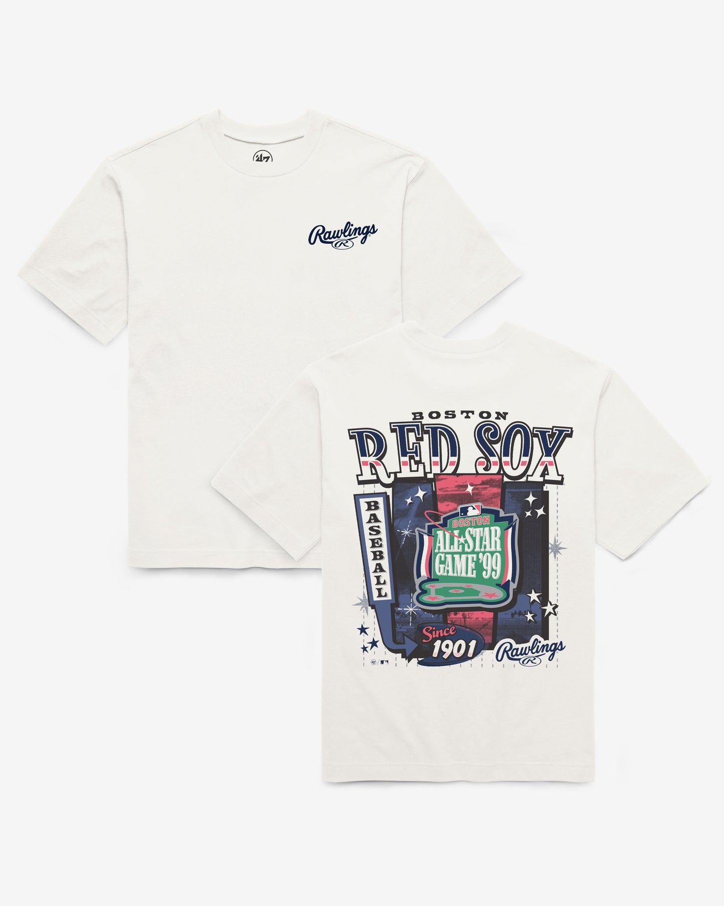 BOSTON RED SOX COOPERSTOWN RAWLINGS POSTER '47 FOUNDATION TEE