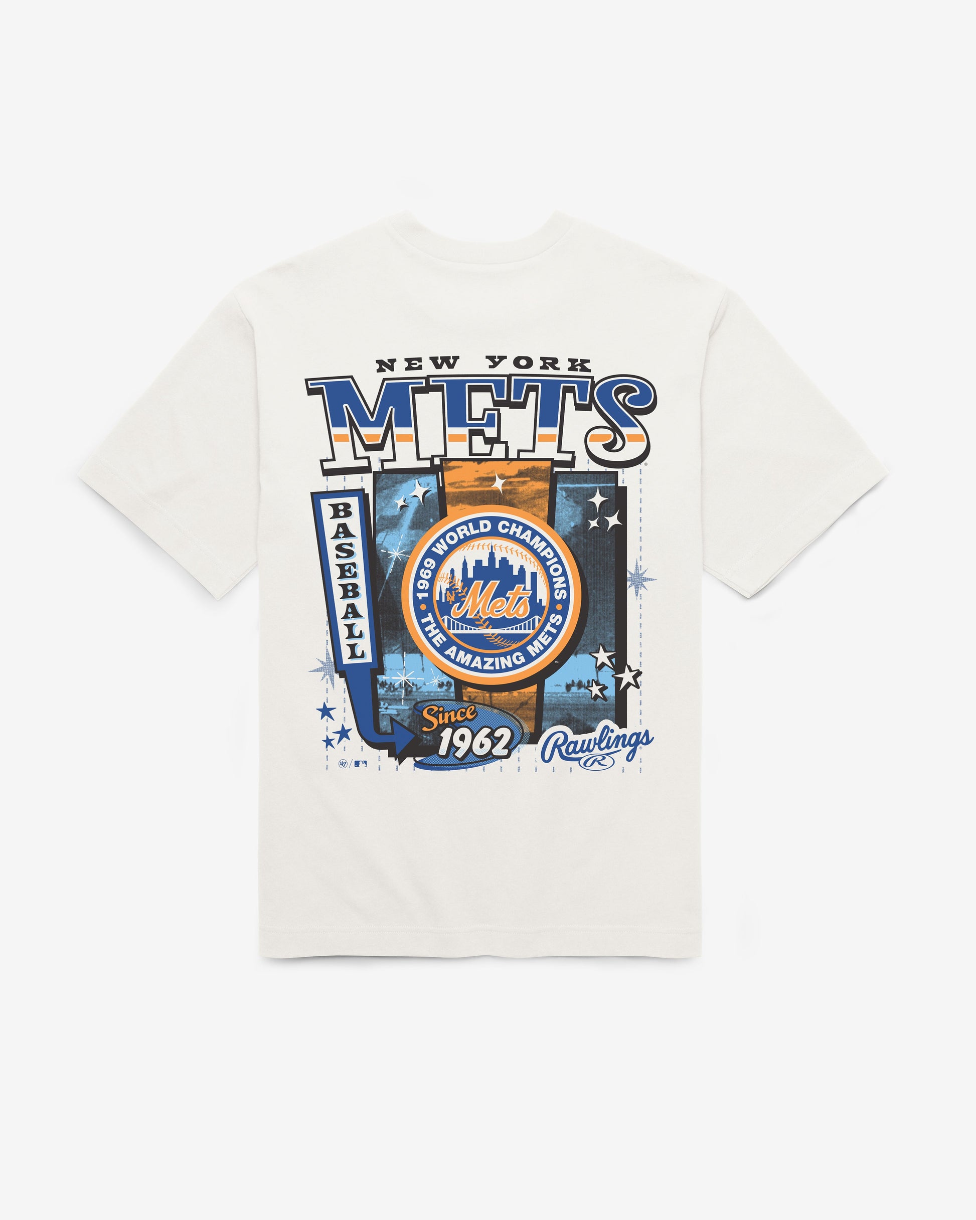 NEW YORK METS COOPERSTOWN RAWLINGS POSTER '47 FOUNDATION TEE