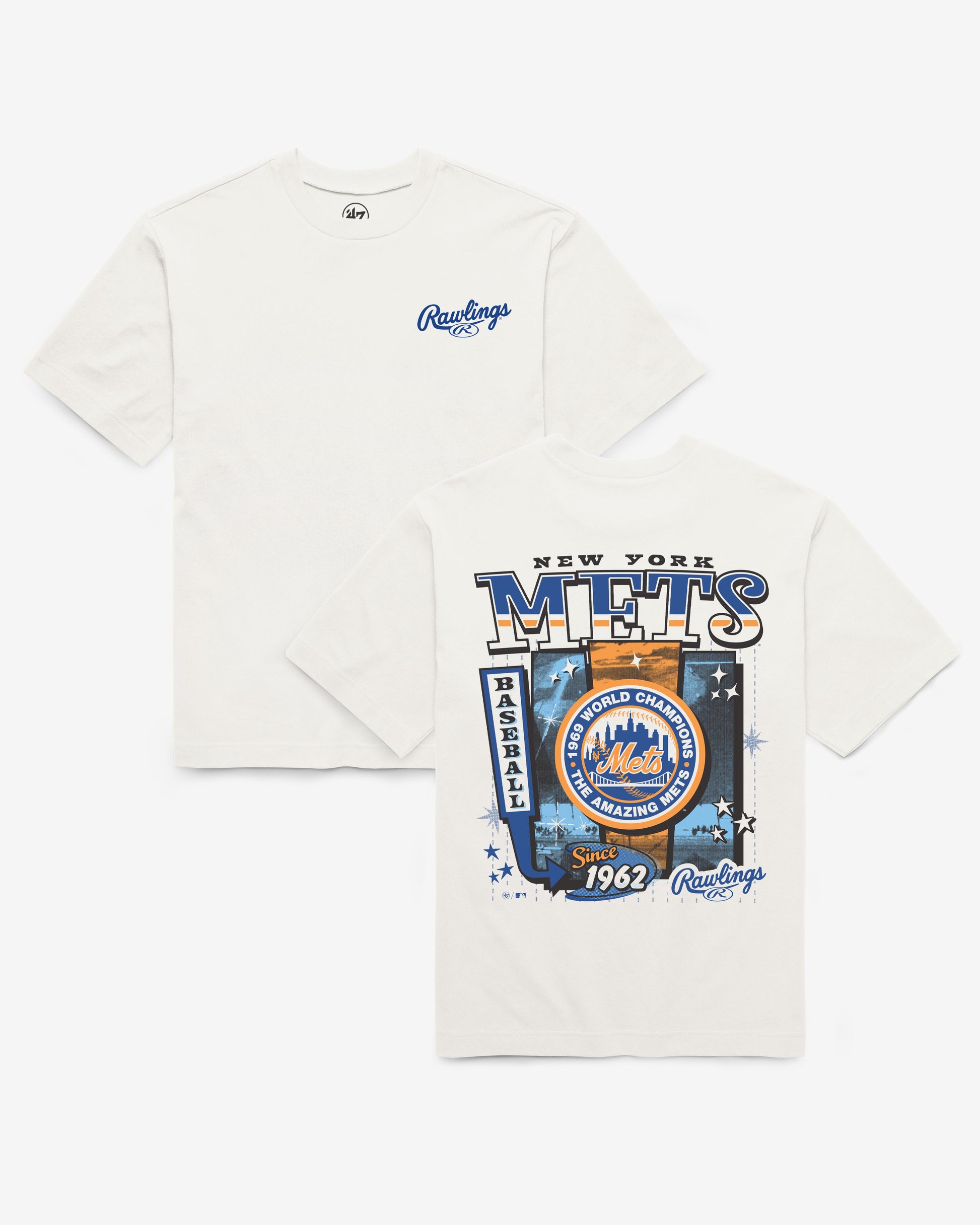 NEW YORK METS COOPERSTOWN RAWLINGS POSTER '47 FOUNDATION TEE
