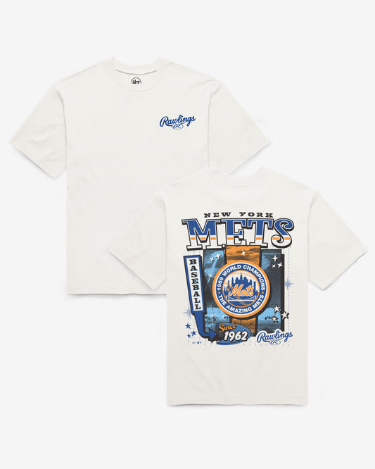 NEW YORK METS COOPERSTOWN RAWLINGS POSTER '47 FOUNDATION TEE