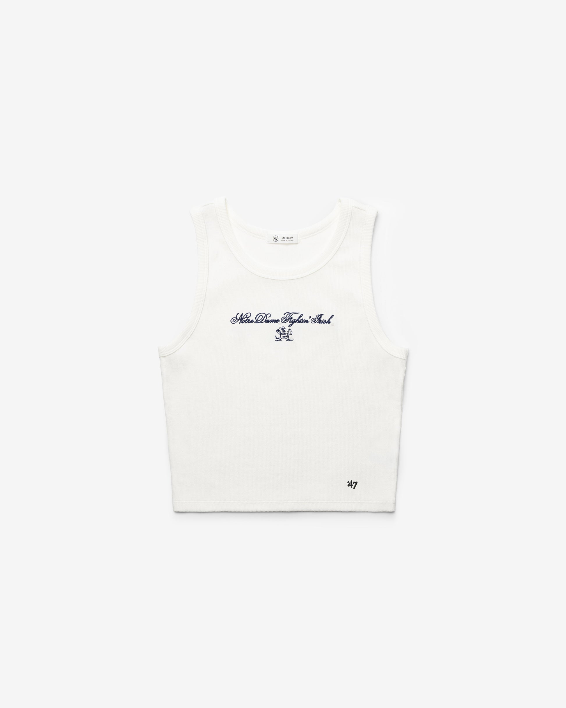 NOTRE DAME FIGHTING IRISH '47 SCRIPT BABY RIB TANK WOMENS