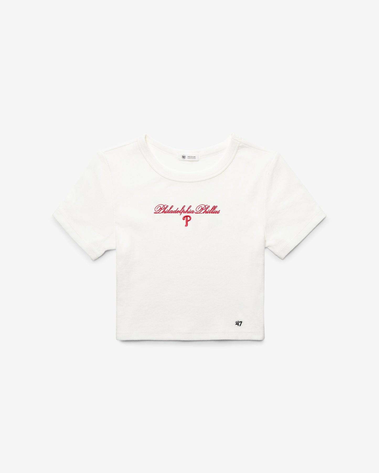 PHILADELPHIA PHILLIES SCRIPT '47 BABY RIB TEE WOMENS