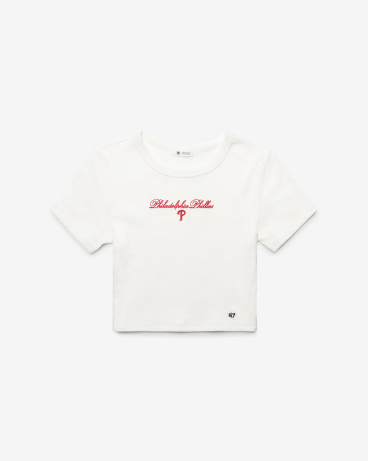 PHILADELPHIA PHILLIES SCRIPT '47 BABY RIB TEE WOMENS