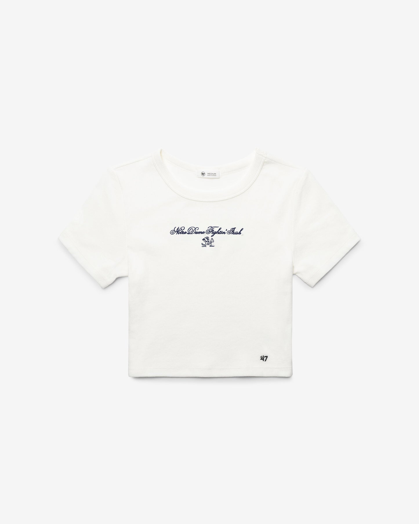 NOTRE DAME FIGHTING IRISH SCRIPT '47 BABY RIB TEE WOMENS